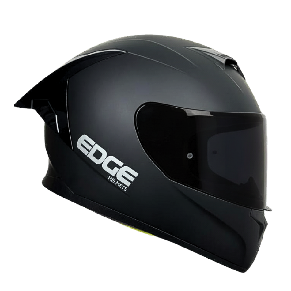 Casco EDGE Integral Racer Sólido Negro Certificación DOT