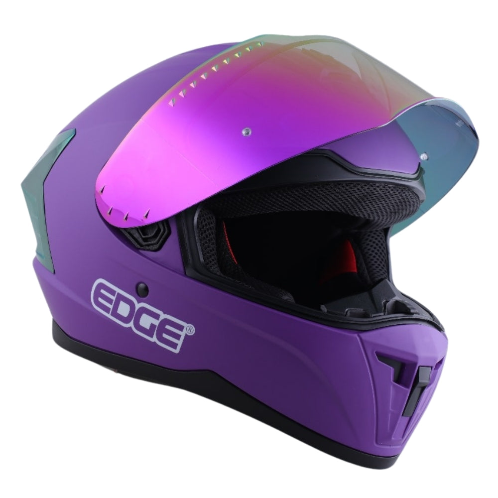 Casco EDGE Integral Extreme Solido Morado Metalizado Certificación DOT I ECE