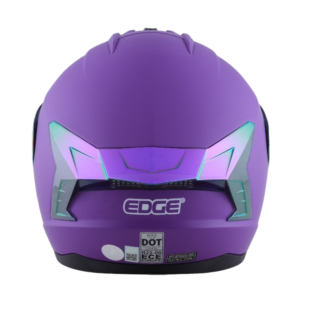 Casco EDGE Integral Extreme Solido Morado Metalizado Certificación DOT I ECE