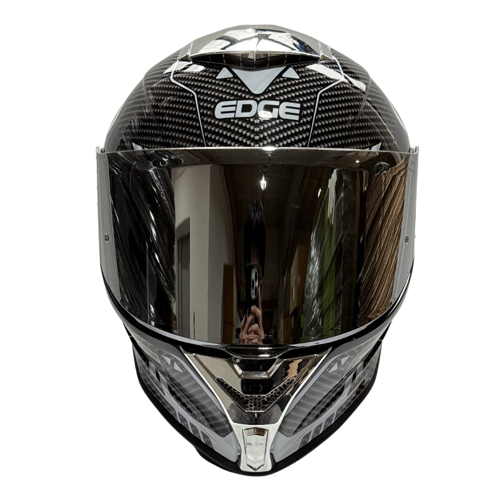 Casco EDGE Integral Shanghai Goldex Plateado Certificación DOT I ECE