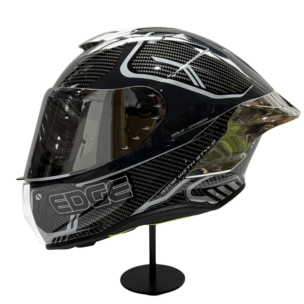 Casco EDGE Integral Shanghai Goldex Plateado Certificación DOT I ECE