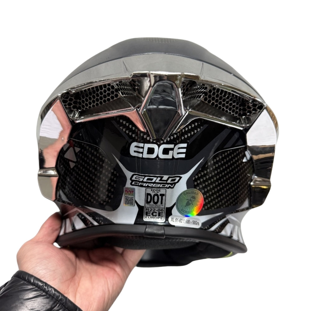 Casco EDGE Integral Shanghai Goldex Plateado Certificación DOT I ECE