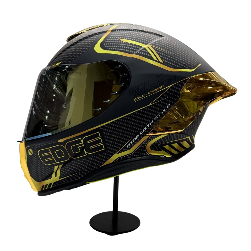 Casco EDGE Integral Shanghai Goldex Dorado Certificación DOT I ECE