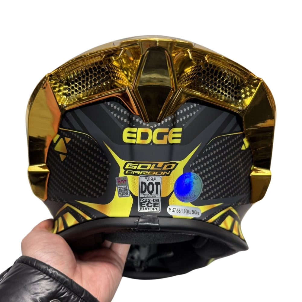 Casco EDGE Integral Shanghai Goldex Dorado Certificación DOT I ECE
