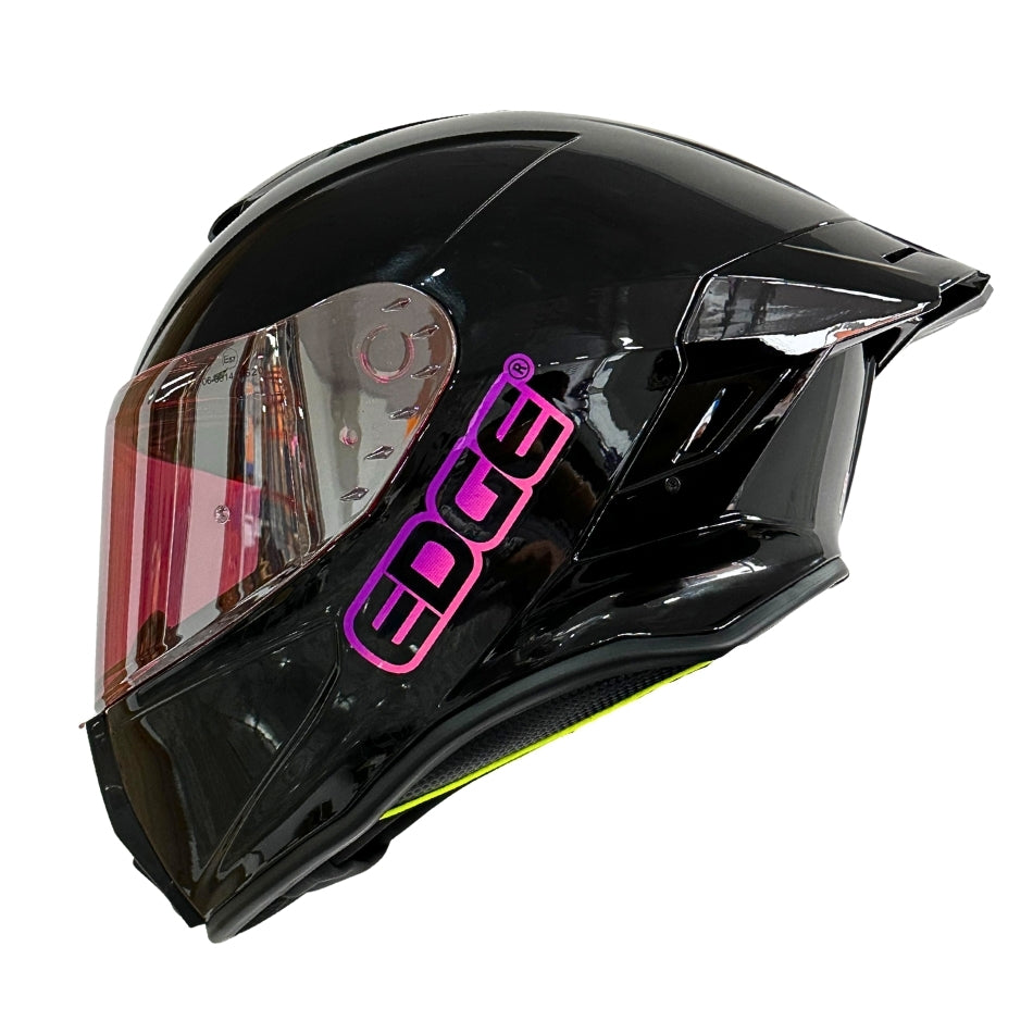 Casco Edge Integral Shanghai Solido Negro / Rosado Dot I Ece