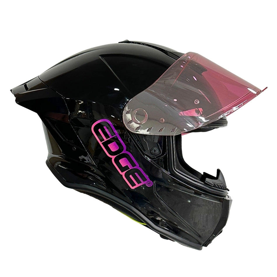 Casco Edge Integral Shanghai Solido Negro / Rosado Dot I Ece