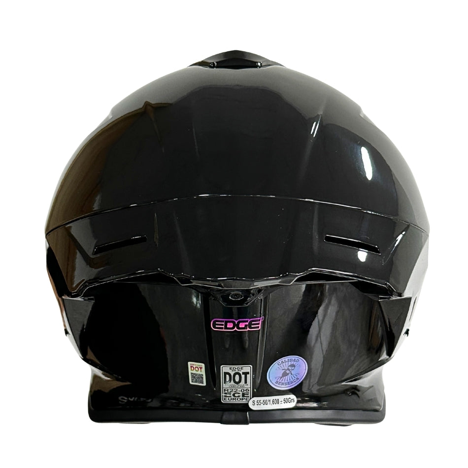 Casco Edge Integral Shanghai Solido Negro / Rosado Dot I Ece