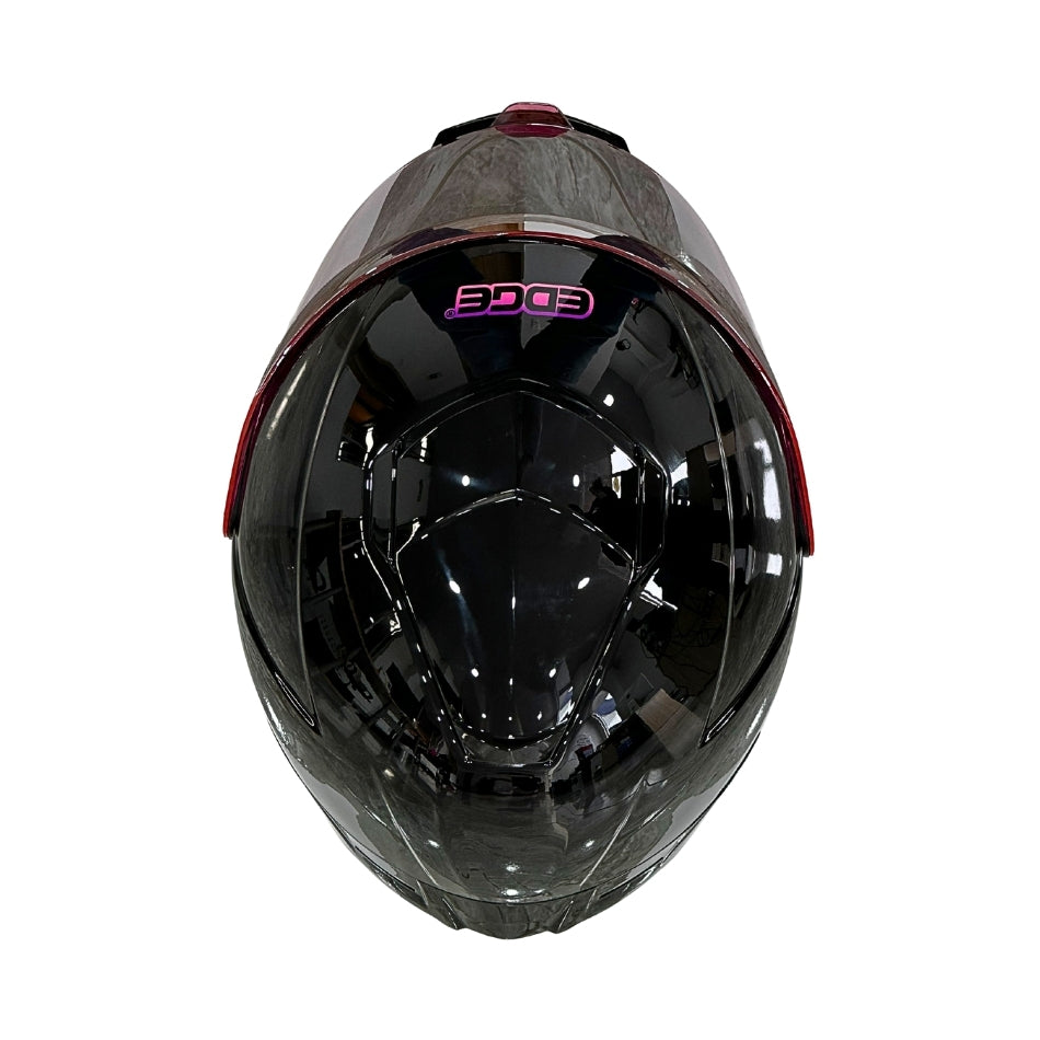Casco Edge Integral Shanghai Solido Negro / Rosado Dot I Ece