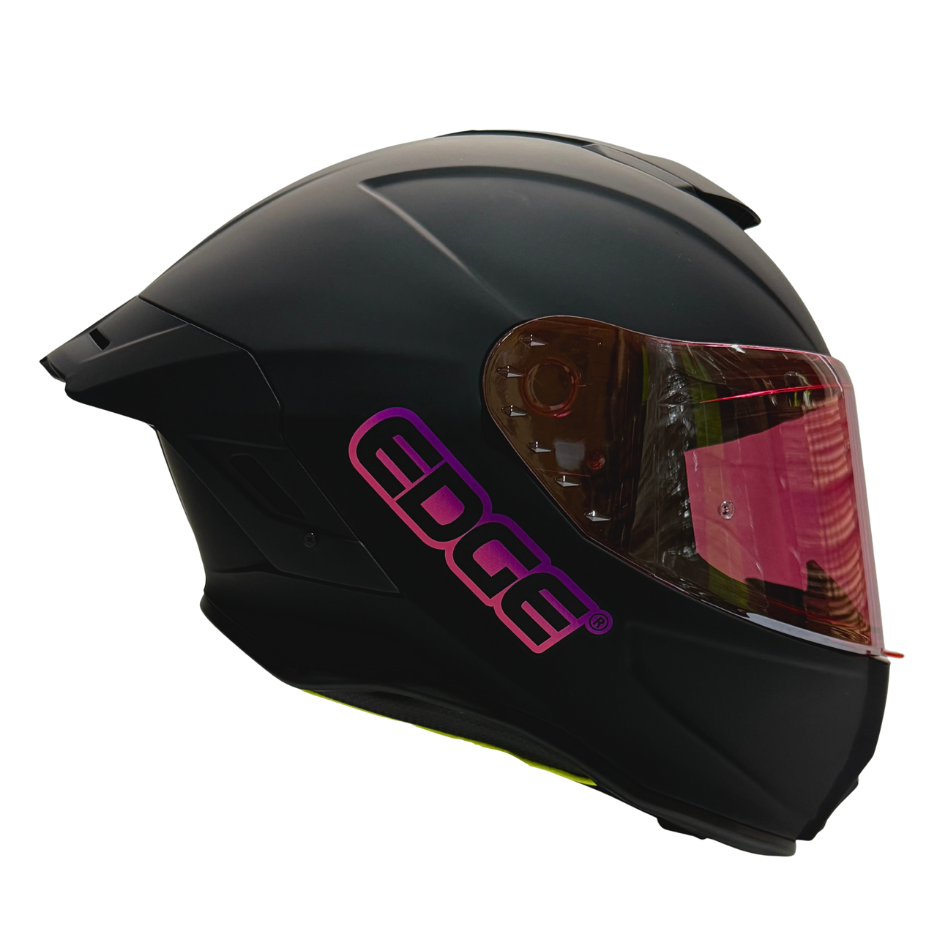 Casco Edge Integral Shanghai Solido Negro / Rosado Dot I Ece
