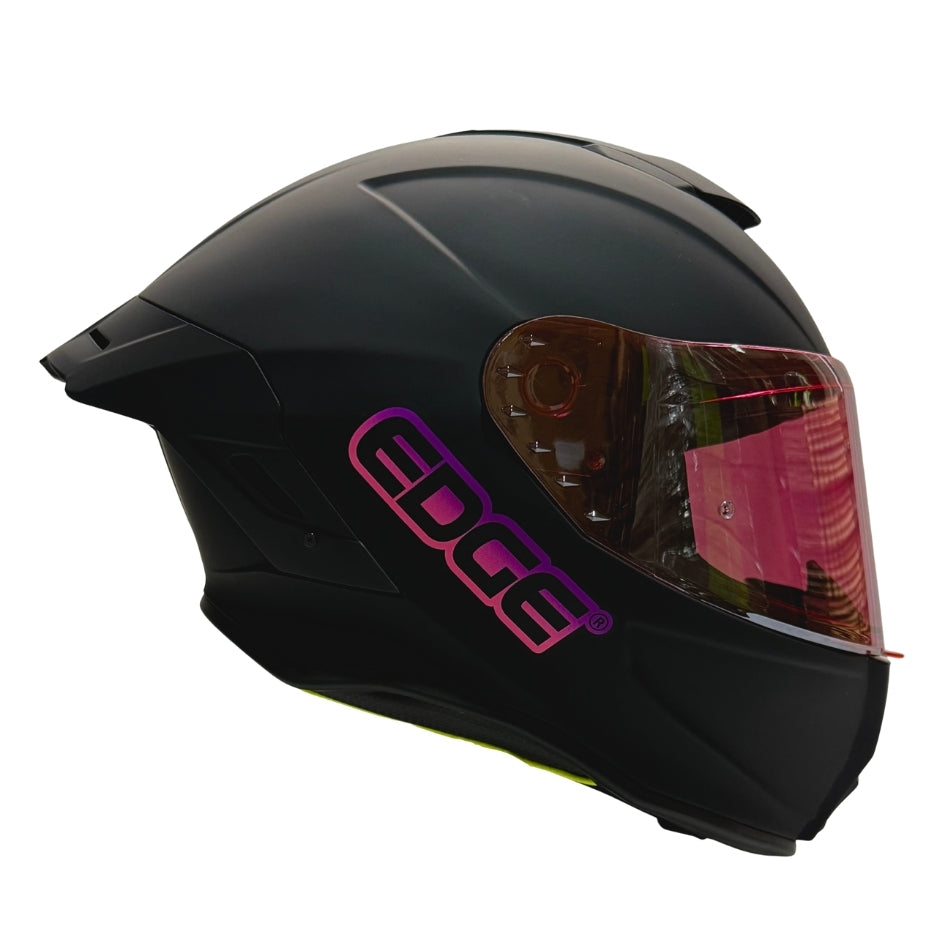 Casco Edge Integral Shanghai Solido Negro / Rosado Dot I Ece