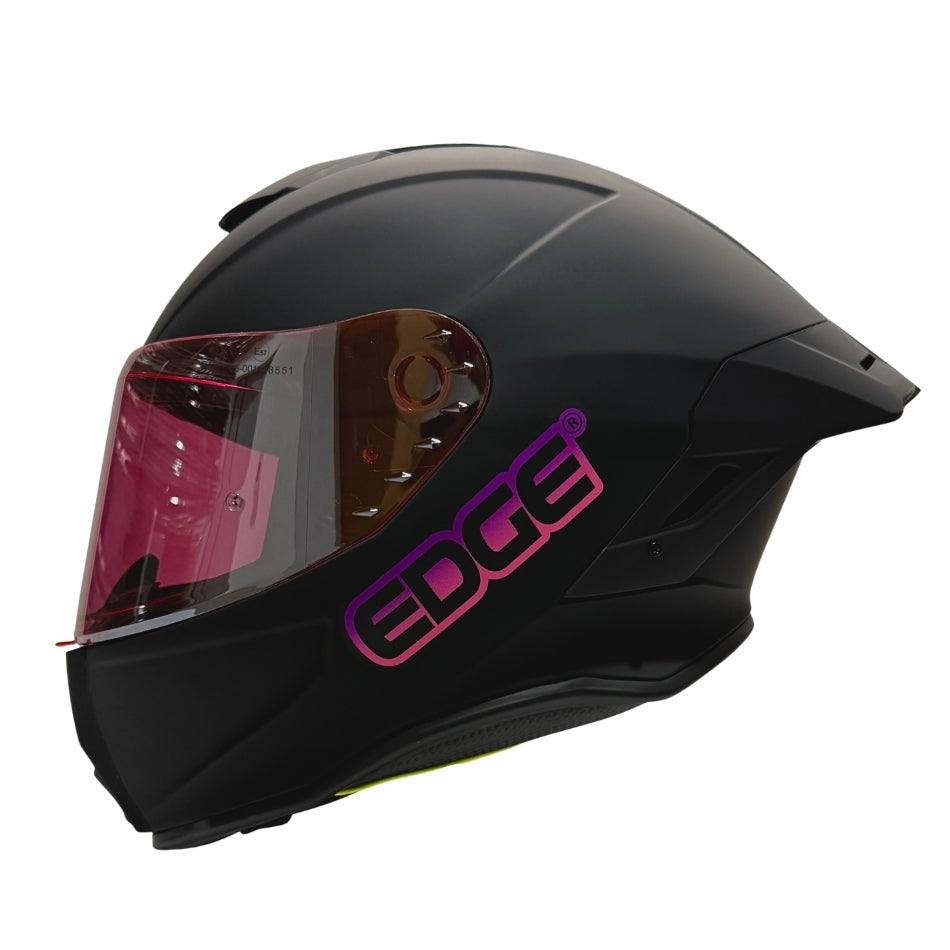Casco Edge Integral Shanghai Solido Negro / Rosado Dot I Ece