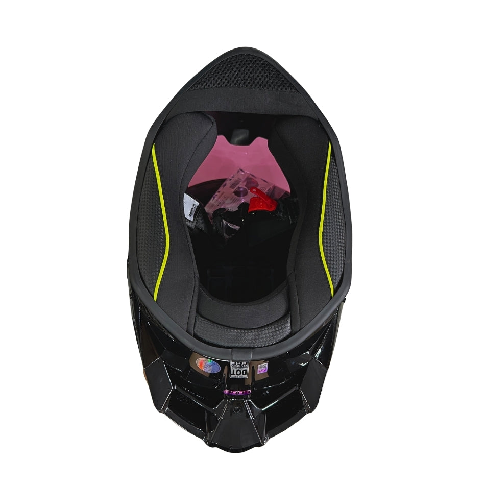 Casco Edge Integral Shanghai Solido Negro / Rosado Dot I Ece