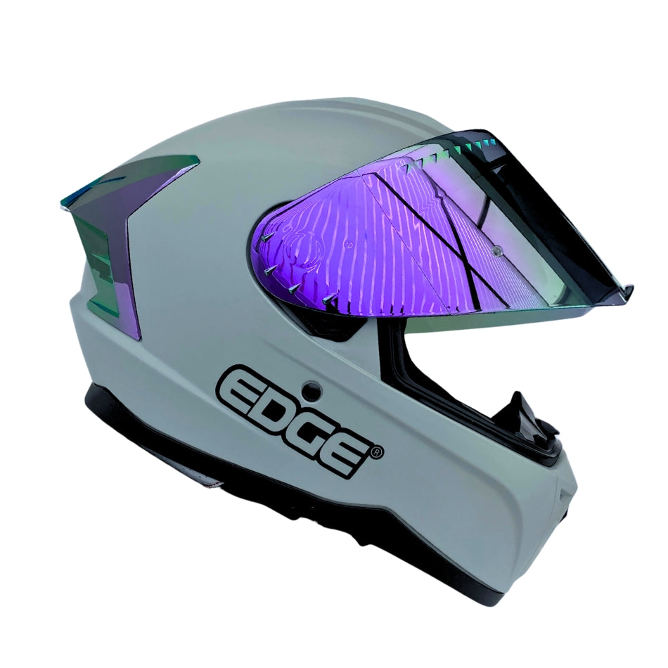 Casco EDGE Integral Extreme Solido Negro / Morado Metalizado Certificación DOT I ECE