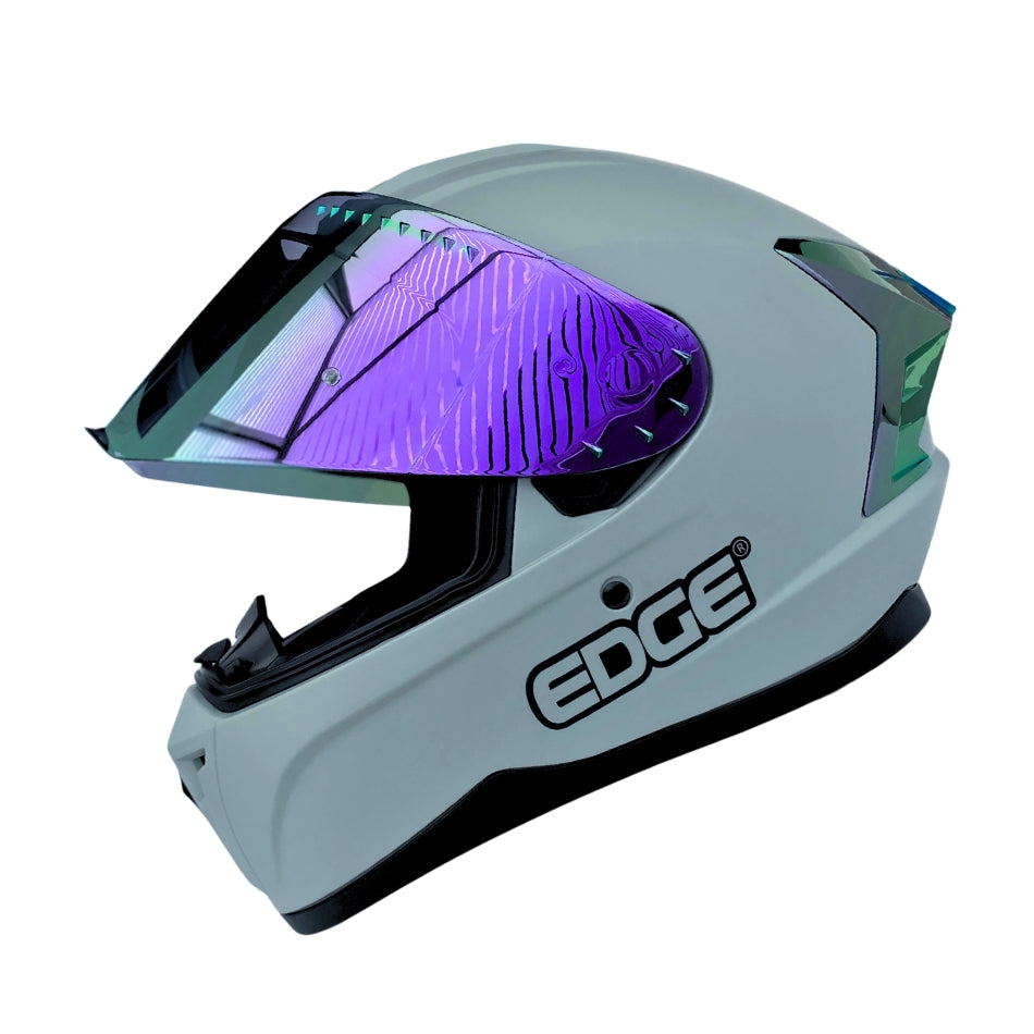 Casco EDGE Integral Extreme Solido Negro / Morado Metalizado Certificación DOT I ECE