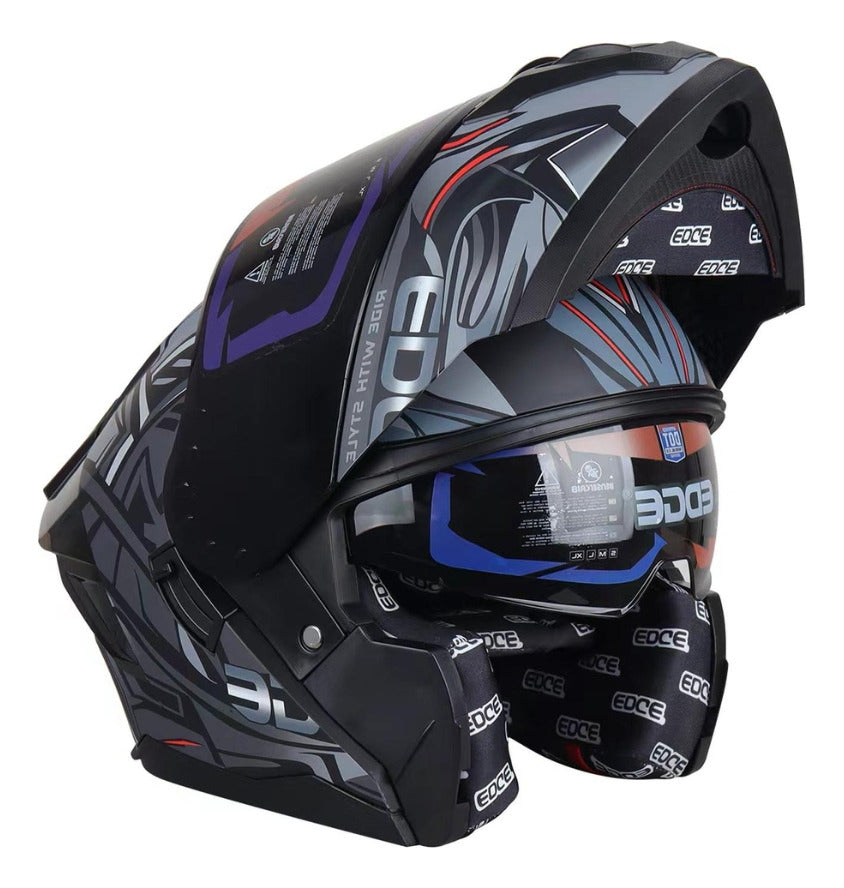 Casco Edge Abatible Steelix Gris Certificado Dot | Ece