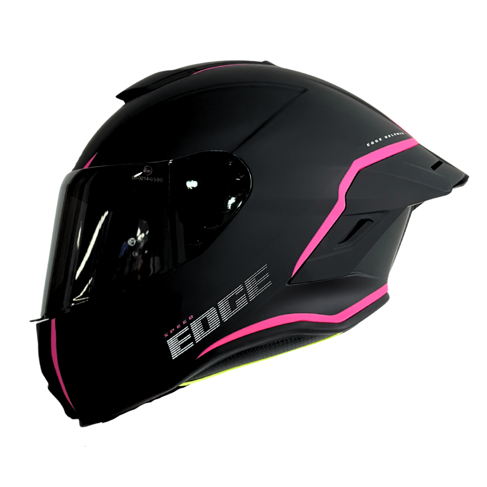 Casco EDGE Integral Shanghai Rush Negro/Rosado DOT-ECE