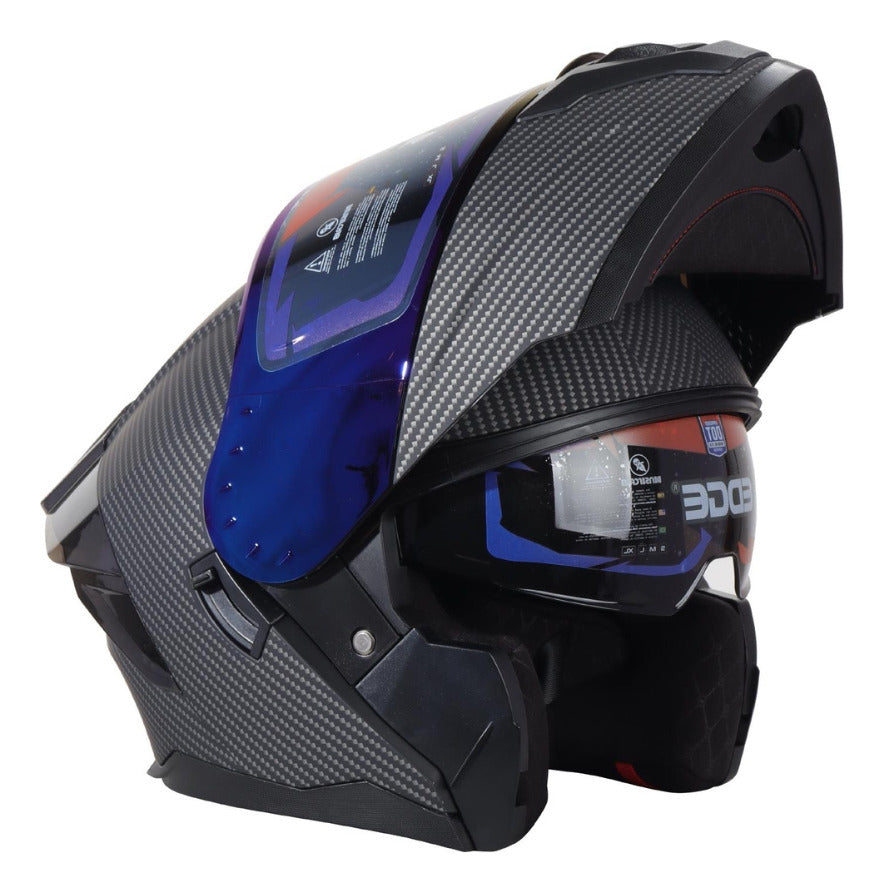 Casco EDGE Abatible Boston Diseño Carbón Cert. DOT I ECE