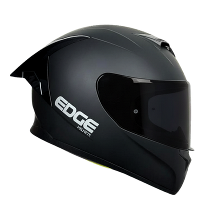 Casco EDGE Integral Racer Sólido Negro Certificación DOT