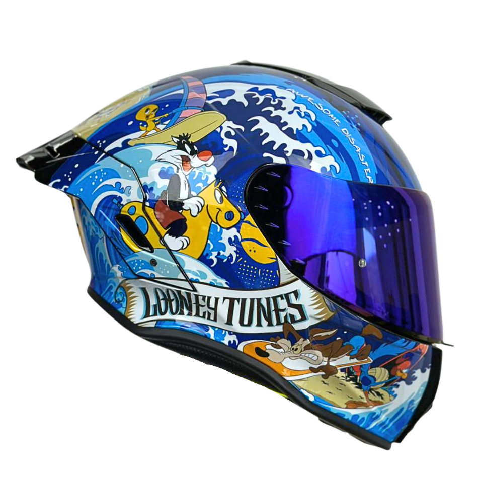 Casco WARNER Integral Shanghai Looney Tunes Certificación DOT I ECE