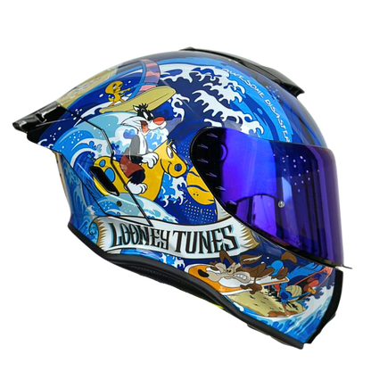 Casco WARNER Integral Shanghai Looney Tunes Certificación DOT I ECE