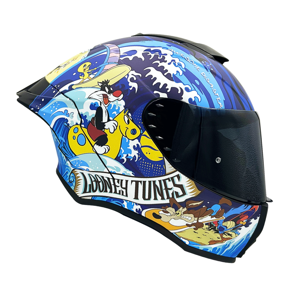 Casco WARNER Integral Shanghai Looney Tunes Certificación DOT I ECE