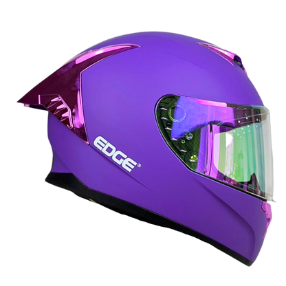 Casco EDGE Integral Racer Sólido Morado Certificación DOT