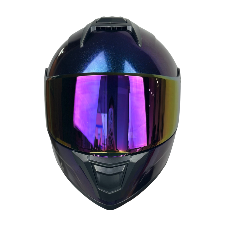 Casco Edge Abatible Boston Camaleón Morado Brillante