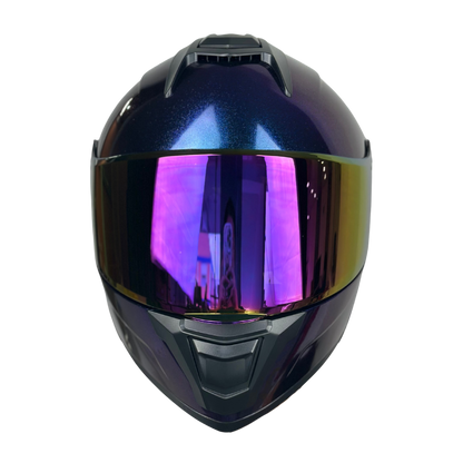 Casco Edge Abatible Boston Camaleón Morado Brillante