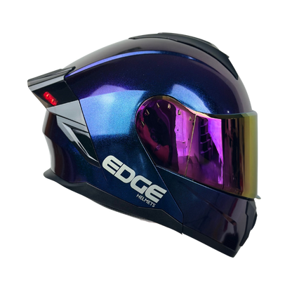 Casco Edge Abatible Boston Camaleón Morado Brillante