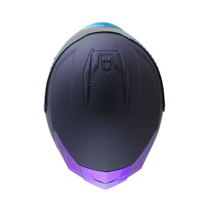 Casco EDGE Integral Extreme Solido Negro / Morado Metalizado Certificación DOT I ECE