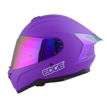 Casco EDGE Integral Extreme Solido Morado Metalizado Certificación DOT I ECE