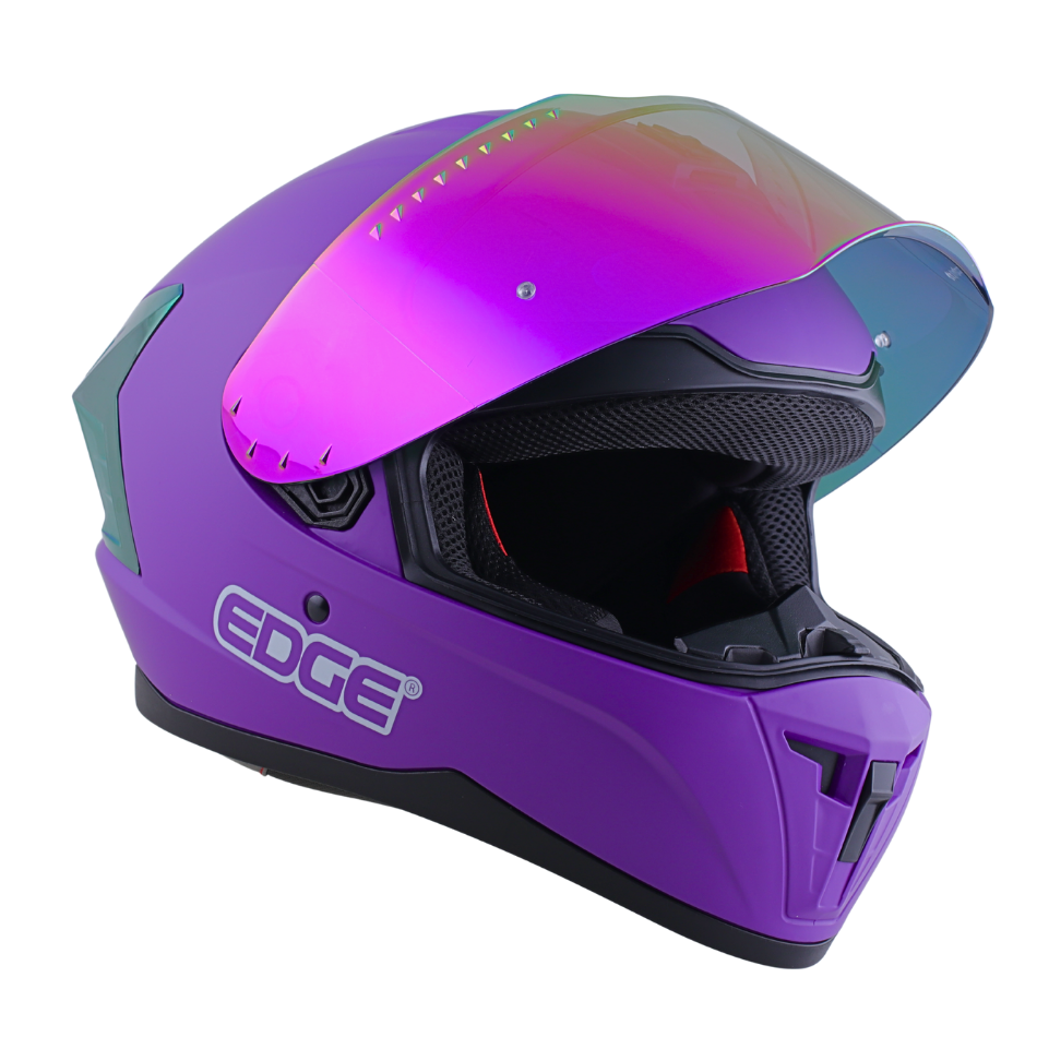 Casco EDGE Integral Extreme Solido Morado Metalizado Certificación DOT I ECE