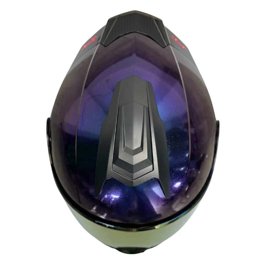 Casco Edge Abatible Boston Camaleón Morado Brillante