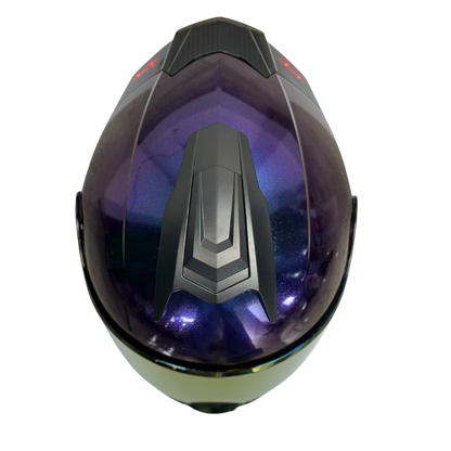 Casco Edge Abatible Boston Camaleón Morado Brillante