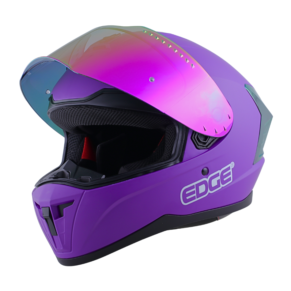 Casco EDGE Integral Extreme Solido Morado Metalizado Certificación DOT I ECE