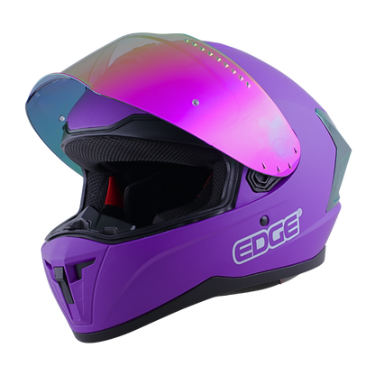 Casco EDGE Integral Extreme Solido Morado Metalizado Certificación DOT I ECE