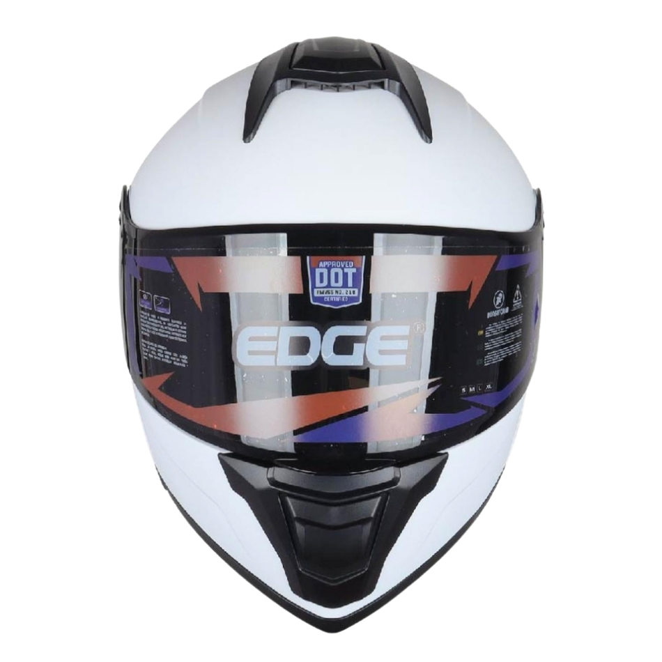 Casco EDGE Abatible Boston Sólido Blanco Certificación DOT I ECE