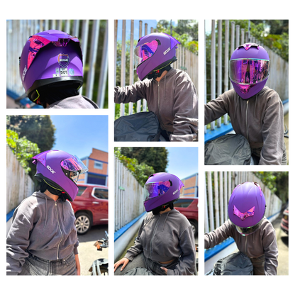 Casco EDGE Integral Racer Sólido Morado Certificación DOT
