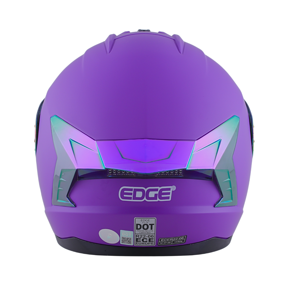 Casco EDGE Integral Extreme Solido Morado Metalizado Certificación DOT I ECE