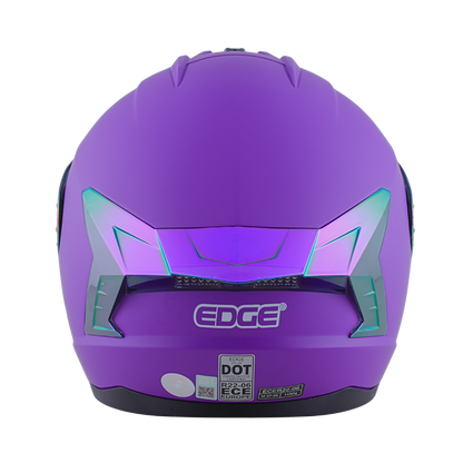 Casco EDGE Integral Extreme Solido Morado Metalizado Certificación DOT I ECE