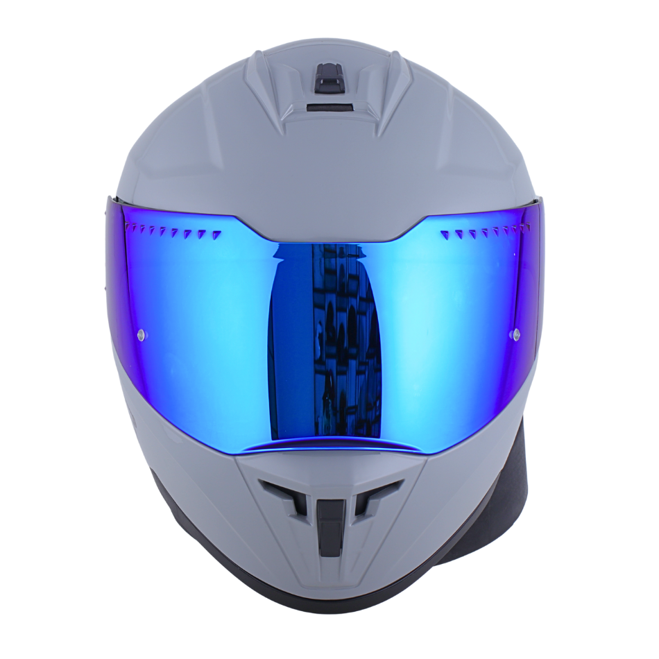 Casco EDGE Integral Extreme Solido Gris / Azul Metalizado Certificación DOT I ECE