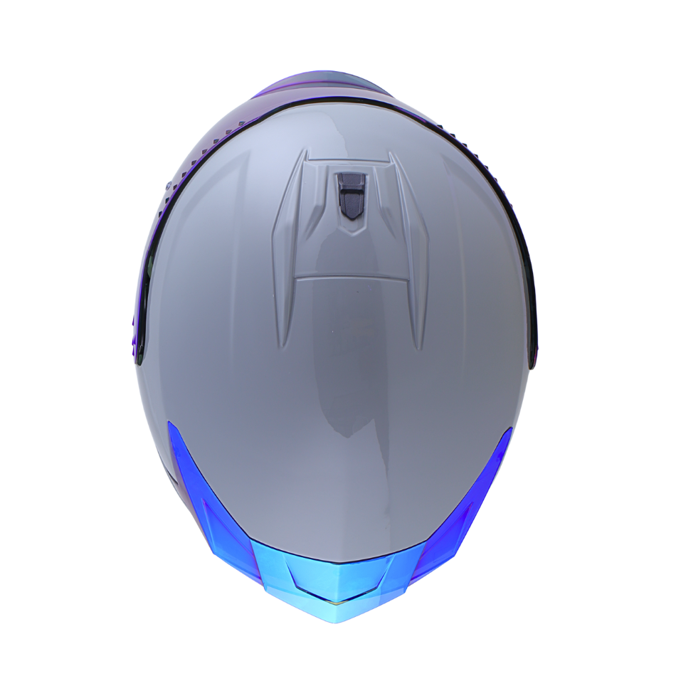Casco EDGE Integral Extreme Solido Gris / Azul Metalizado Certificación DOT I ECE
