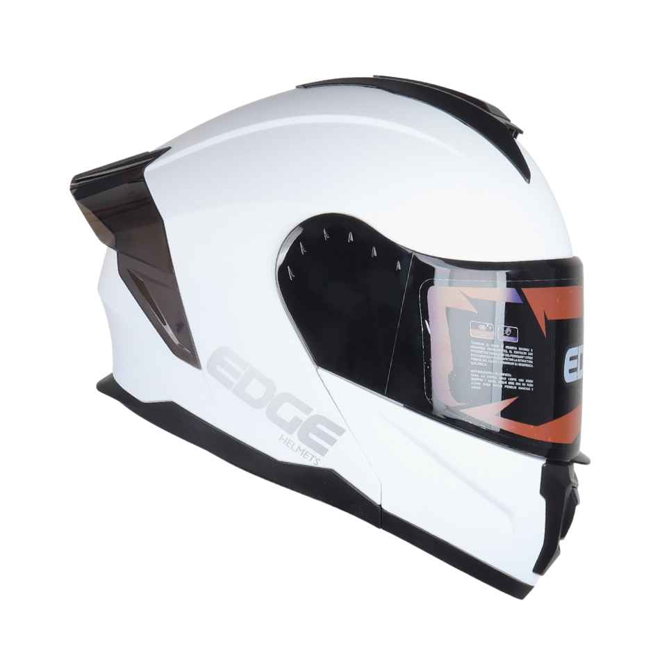Casco EDGE Abatible Boston Sólido Blanco Certificación DOT I ECE