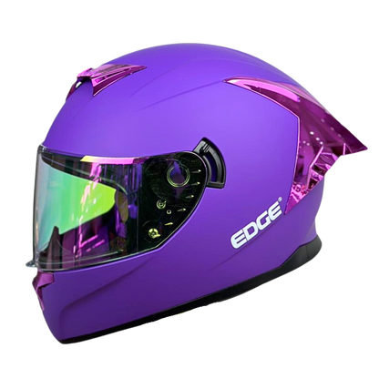 Casco EDGE Integral Racer Sólido Morado Certificación DOT