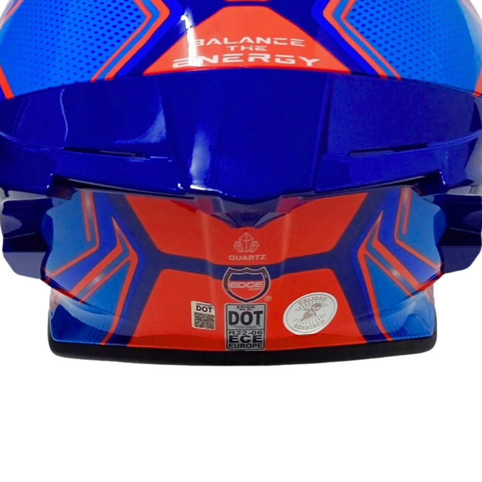 Casco Edge Shanghai Quartz Rojo / Azul  Cert. Dot I Ece