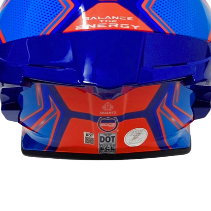 Casco Edge Shanghai Quartz Rojo / Azul  Cert. Dot I Ece
