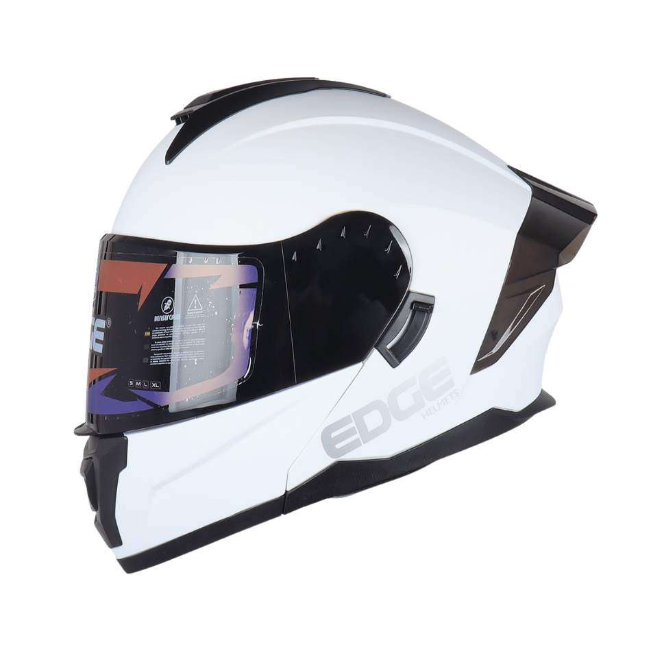 Casco EDGE Abatible Boston Sólido Blanco Certificación DOT I ECE