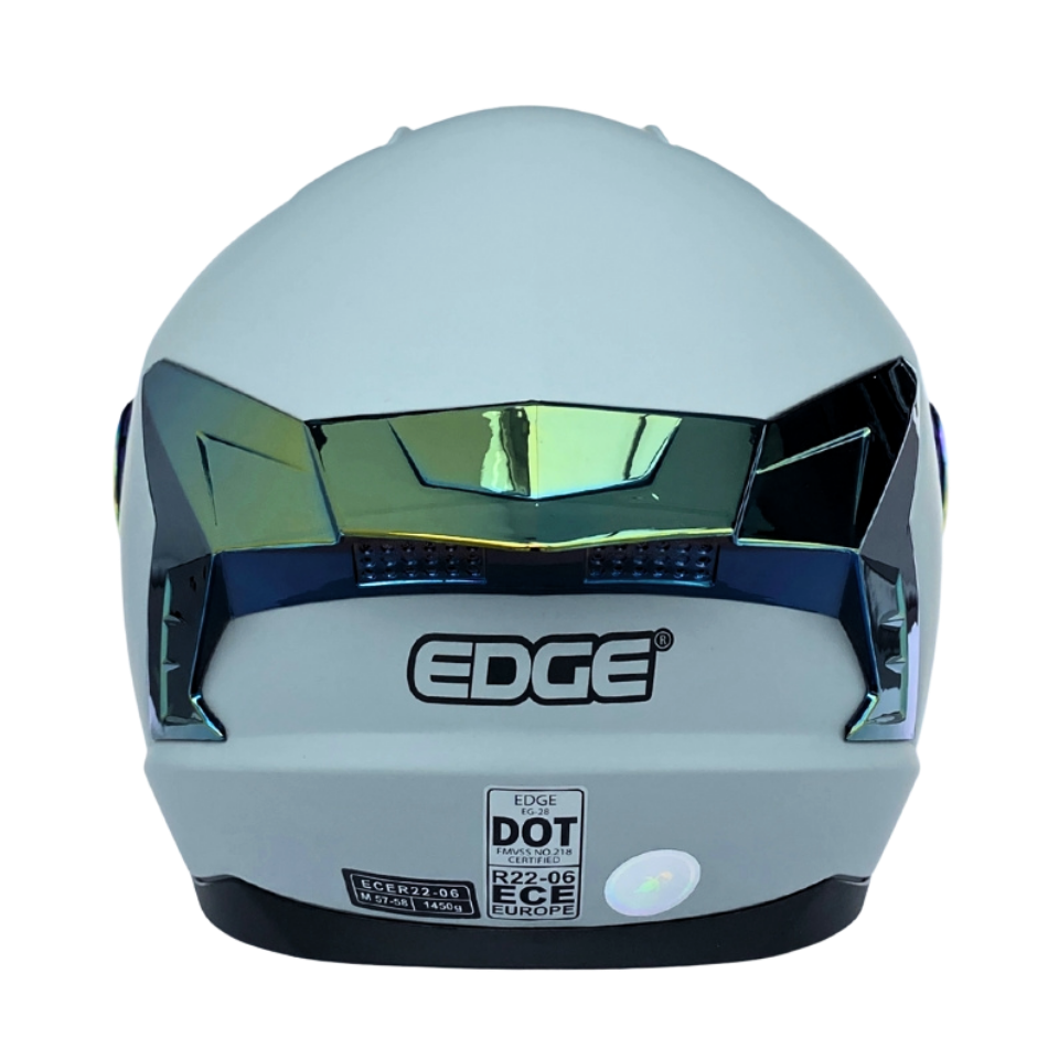 Casco EDGE Integral Extreme Solido Negro / Litmus Metalizado Certificación DOT I ECE