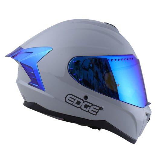 Casco EDGE Integral Extreme Solido Gris / Azul Metalizado Certificación DOT I ECE
