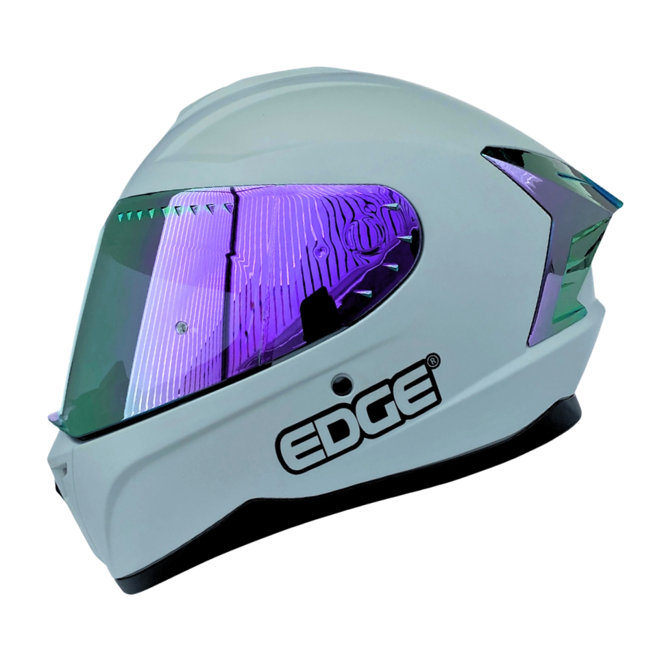 Casco EDGE Integral Extreme Solido gris / Morado Metalizado Certificación DOT I ECE